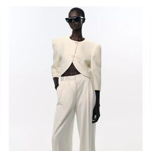 Zara puff sleeve cropped blazer